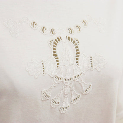 エルメス コットン刺繍レース半袖Tシャツ34