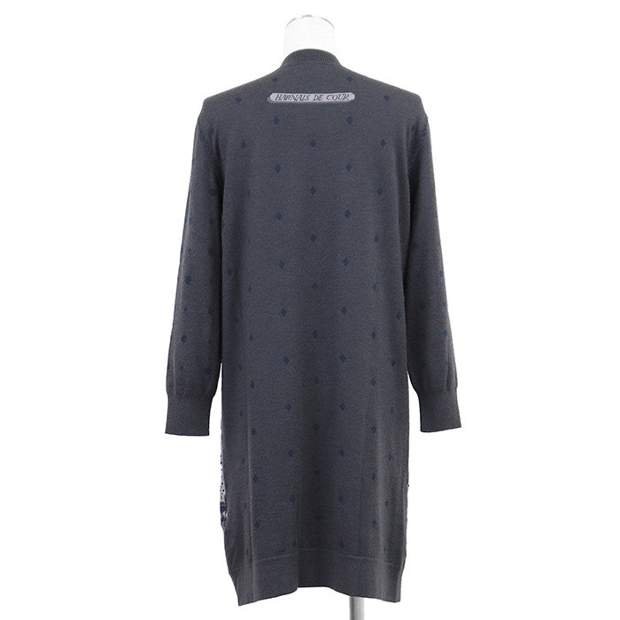 エルメス ツイルレーヌHarnais de Cour シルクカシミヤ ワンピース