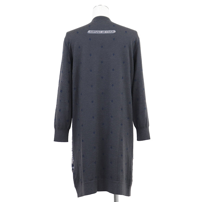 エルメス ツイルレーヌHarnais de Cour シルクカシミヤ ワンピース