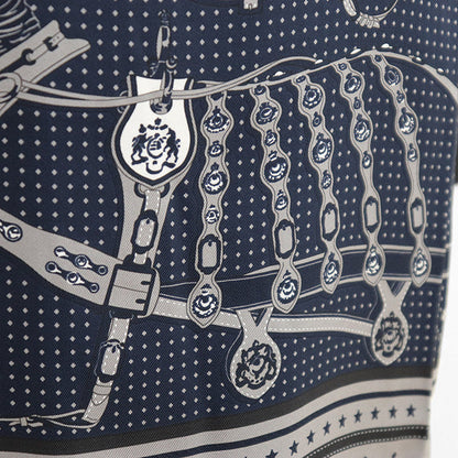 エルメス ツイルレーヌHarnais de Cour シルクカシミヤ ワンピース