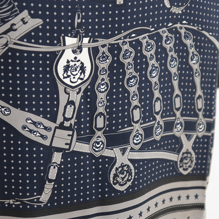 エルメス ツイルレーヌHarnais de Cour シルクカシミヤ ワンピース