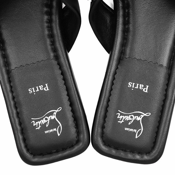 クリスチャンルブタン MISS SPIKA CLUB FLAT レザーサンダル