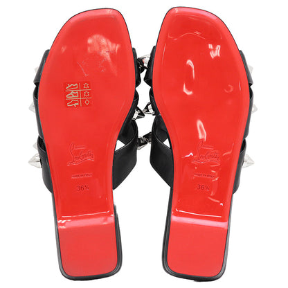クリスチャンルブタン MISS SPIKA CLUB FLAT レザーサンダル