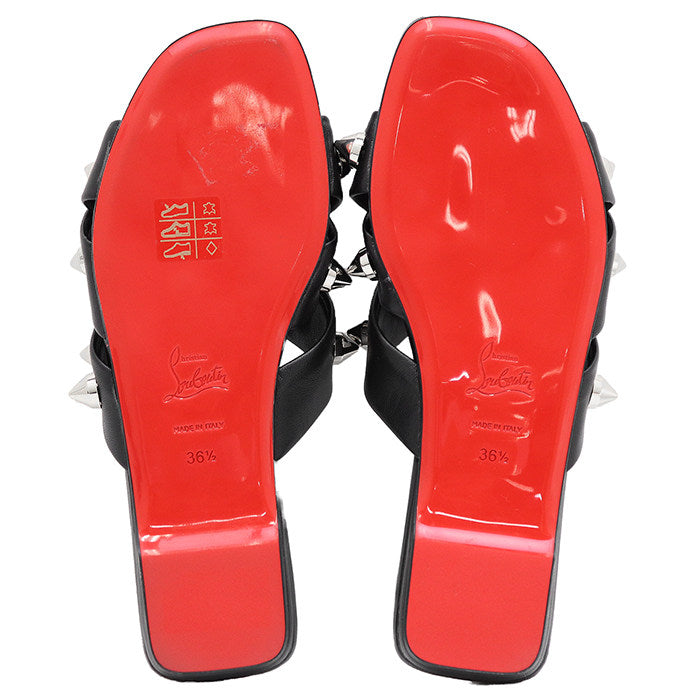 クリスチャンルブタン MISS SPIKA CLUB FLAT レザーサンダル