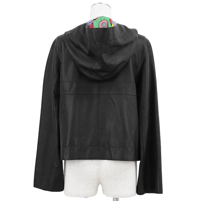 エルメス Festival ラムレザー フーデッドジャケット