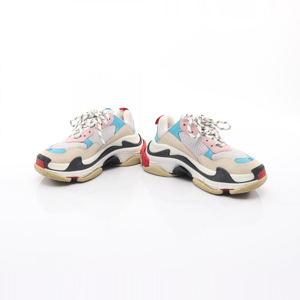 バレンシアガ TRIPLE S レザー ファブリック スニーカー