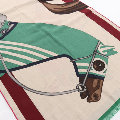 エルメス Cheval a la Couverture カシミヤシルクストール