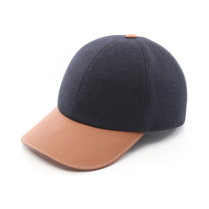 エルメス ライリー ウール レザーキャップ