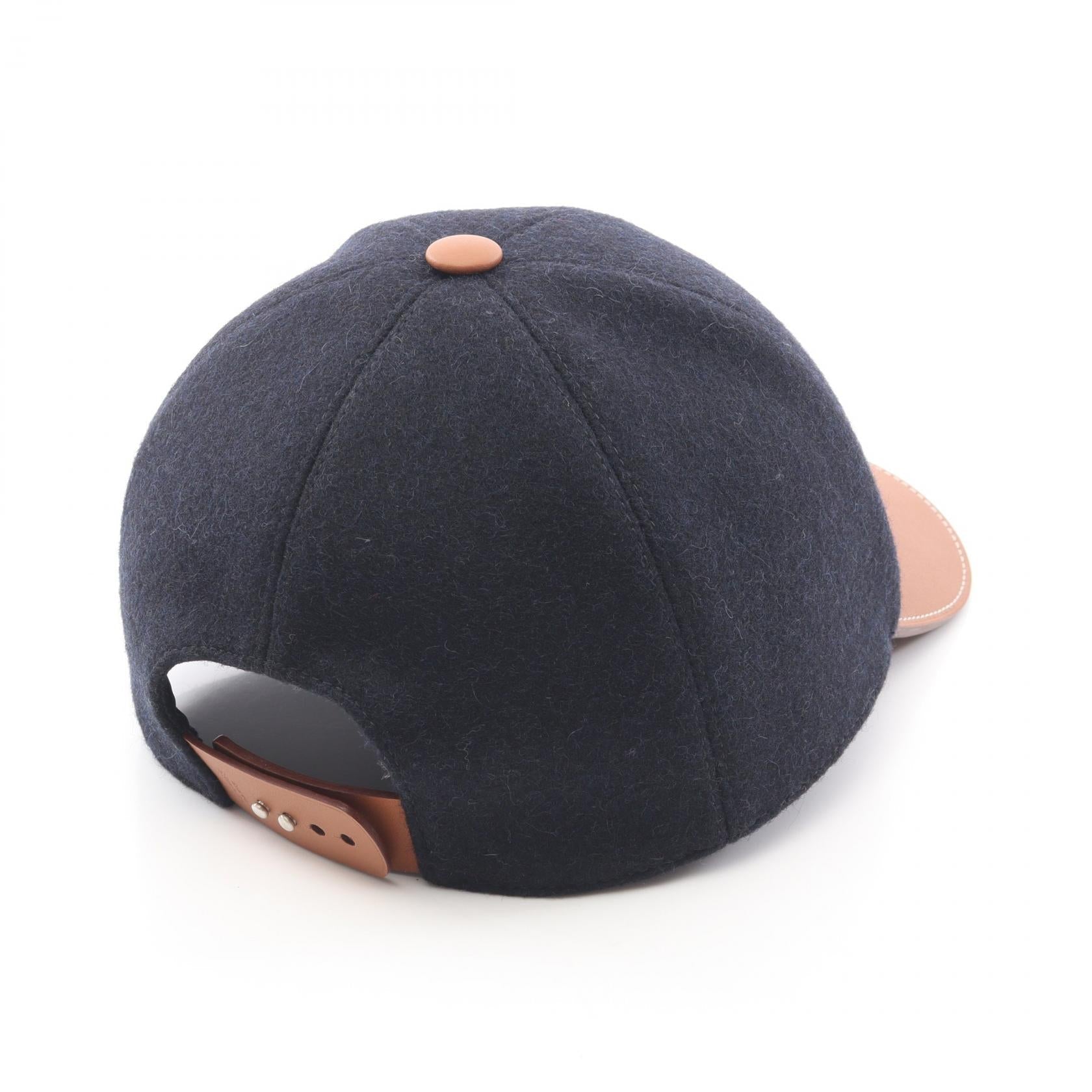 エルメス ライリー ウール レザーキャップ