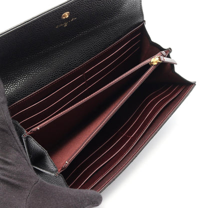 シャネル マトラッセ グレインドカーフ 二つ折り長財布