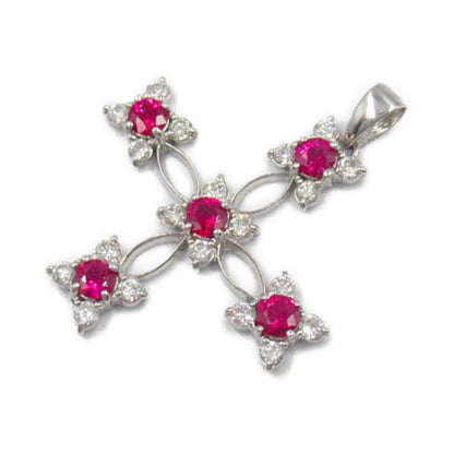 K18WG ルビー ダイヤモンド ペンダント トップ