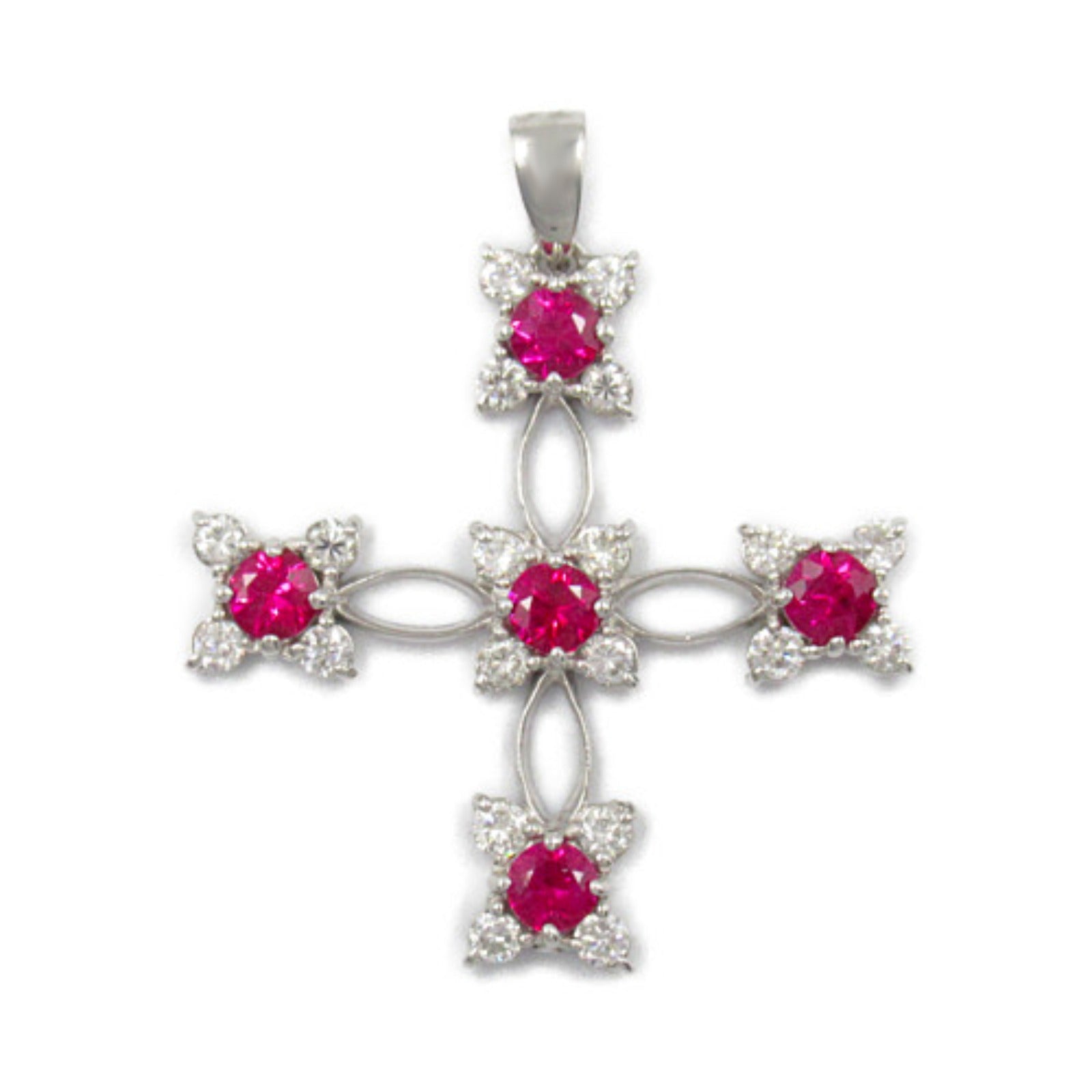 K18WG ルビー ダイヤモンド ペンダント トップ