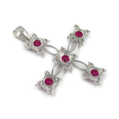 K18WG ルビー ダイヤモンド ペンダント トップ