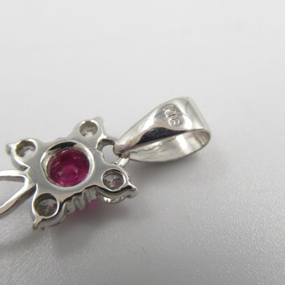 K18WG ルビー ダイヤモンド ペンダント トップ