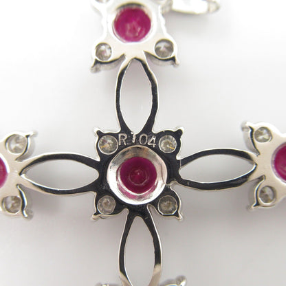 K18WG ルビー ダイヤモンド ペンダント トップ