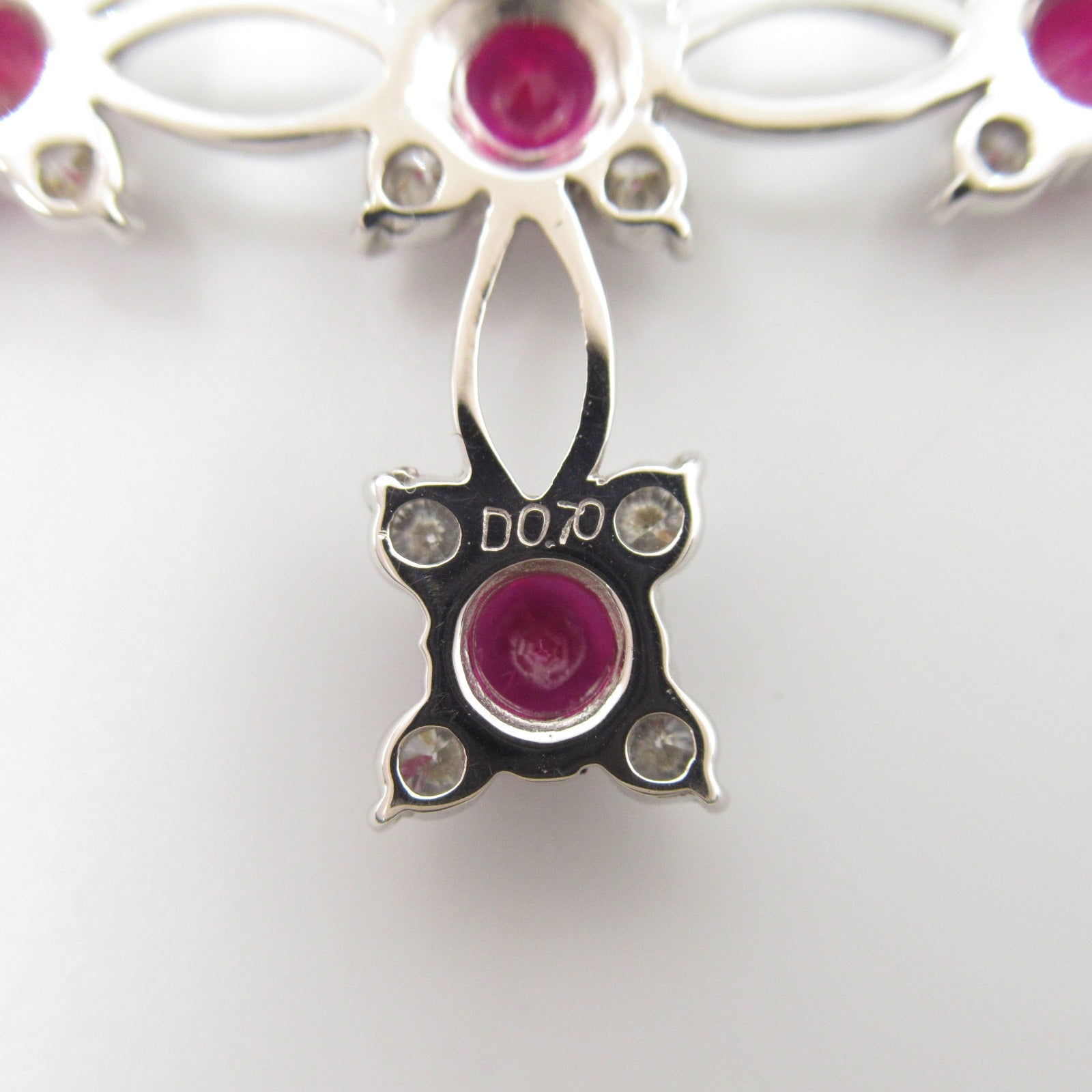 K18WG ルビー ダイヤモンド ペンダント トップ