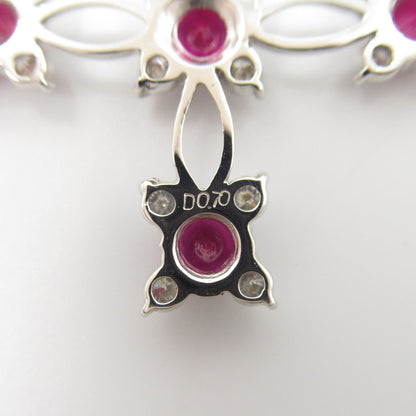 K18WG ルビー ダイヤモンド ペンダント トップ