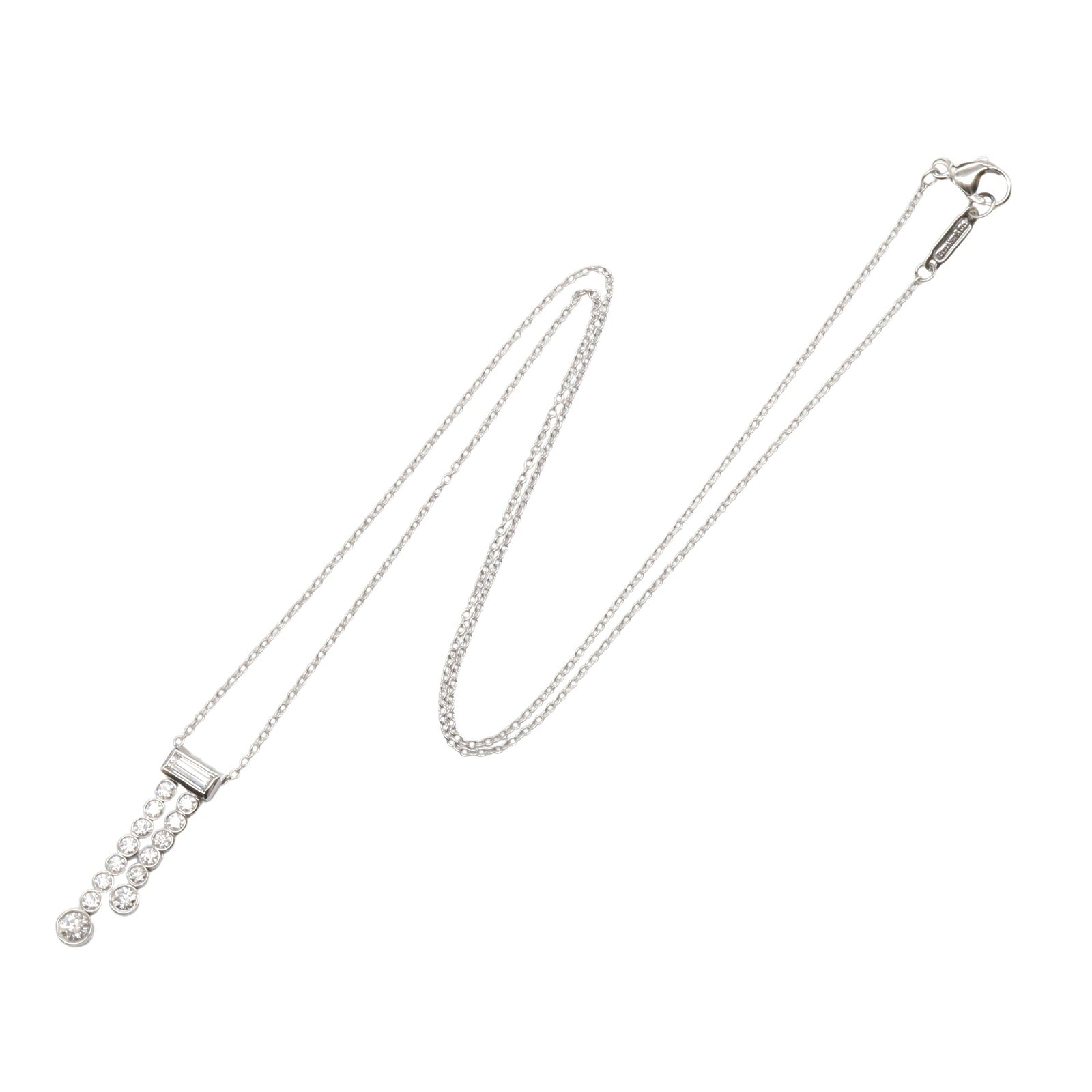 ティファニー & Co. ジャズ ダブル ドロップ Pt950 ネックレス