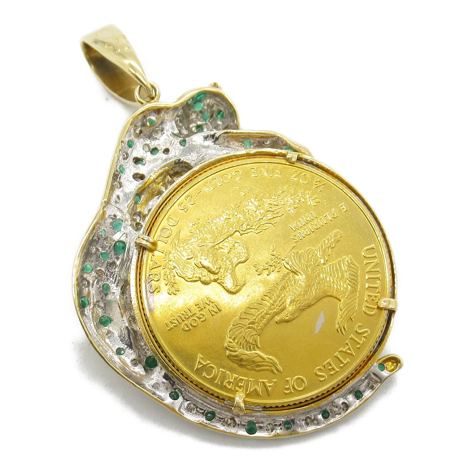 Au750 エメラルド ダイヤモンド ペンダント
