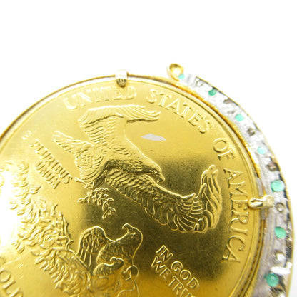 Au750 エメラルド ダイヤモンド ペンダント