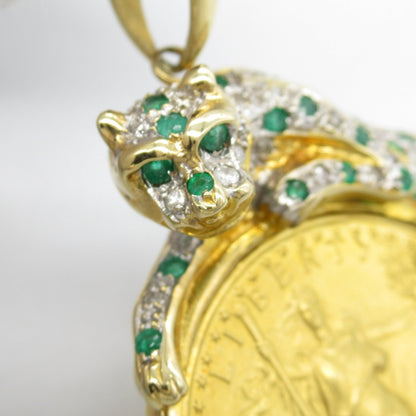 Au750 エメラルド ダイヤモンド ペンダント