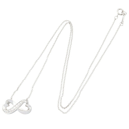 ティファニー ダブル ラビング ハート K18WG ダイヤ ネックレス