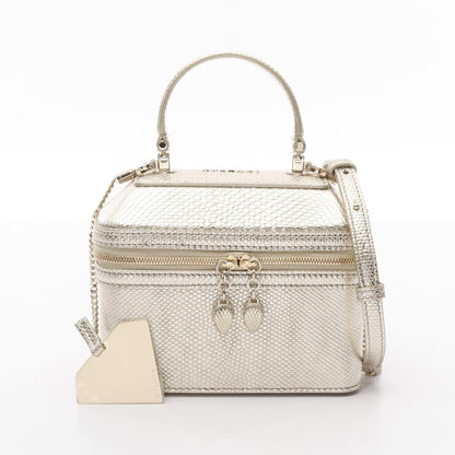 BVLGARI セルペンティ ヴァニティ レザー ハンドバッグ