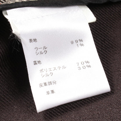 ルイヴィトン ウールシルクラムレザースカート