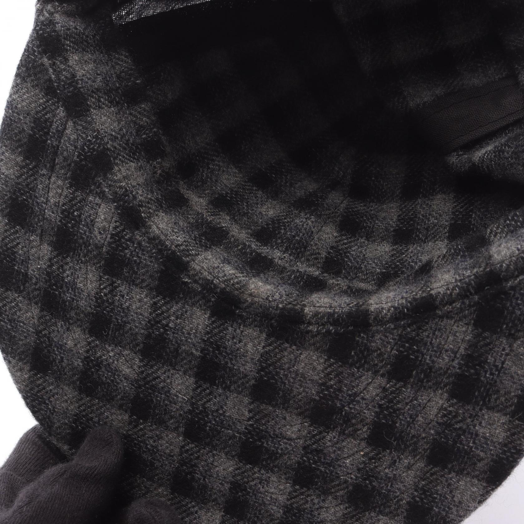 シャネル ココマーク チェック カシミヤキャップ