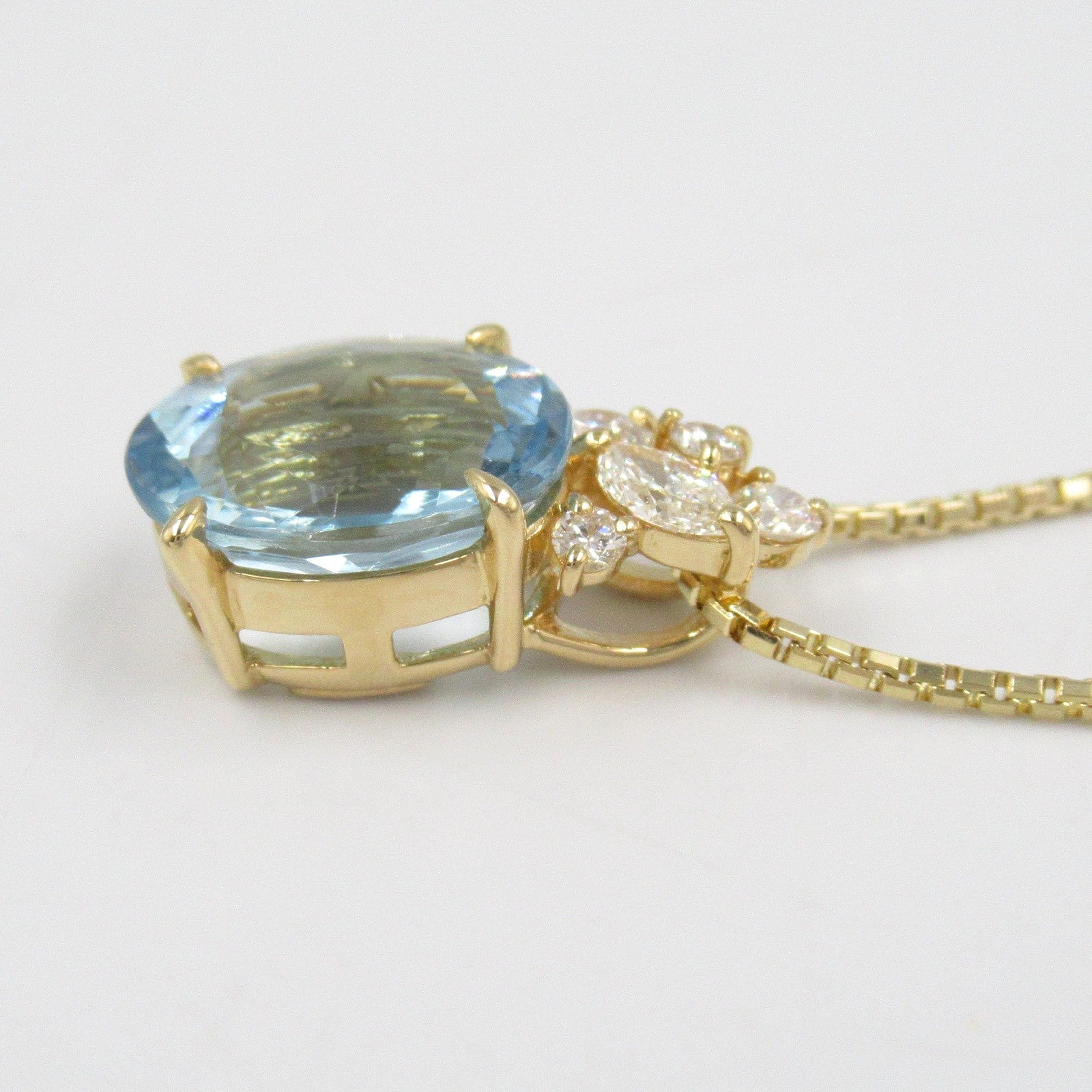 Tasaki アクアマリン Au750 ダイヤモンド ネックレス