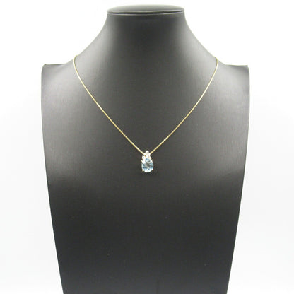 Tasaki アクアマリン Au750 ダイヤモンド ネックレス