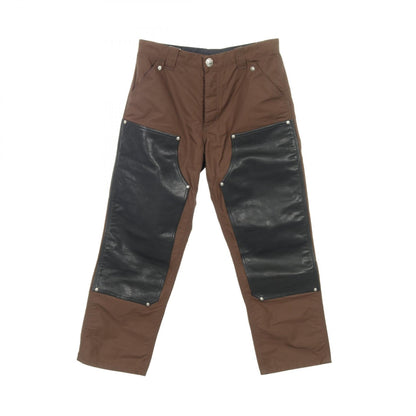 クロムハーツ CARPENTER DOUBLE KNEE CROSS PATCH レザーナイロンパンツ