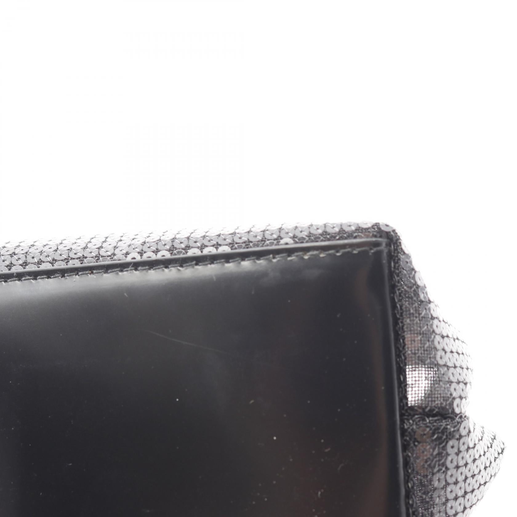 プラダ RETE PAILLETTES パテントレザー メッシュ トートバッグ