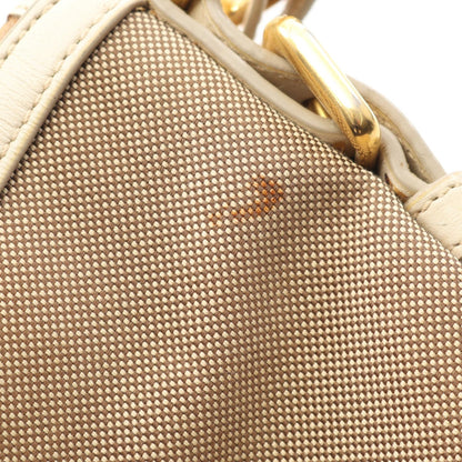 プラダ LOGO JACQUARD キャンバス レザー ショルダーバッグ