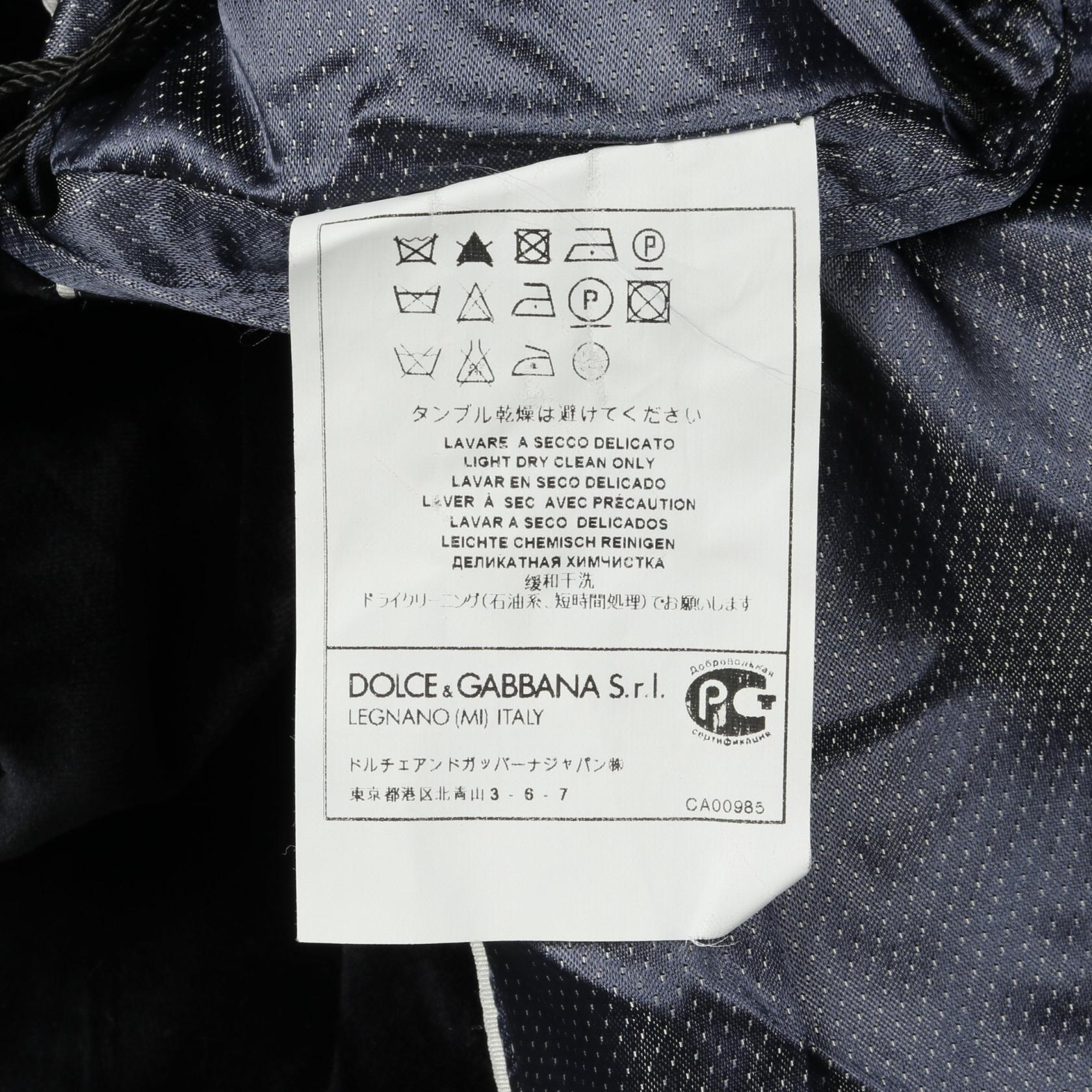 ドルチェ & ガッバーナ ベロア コットン テーラード ジャケット