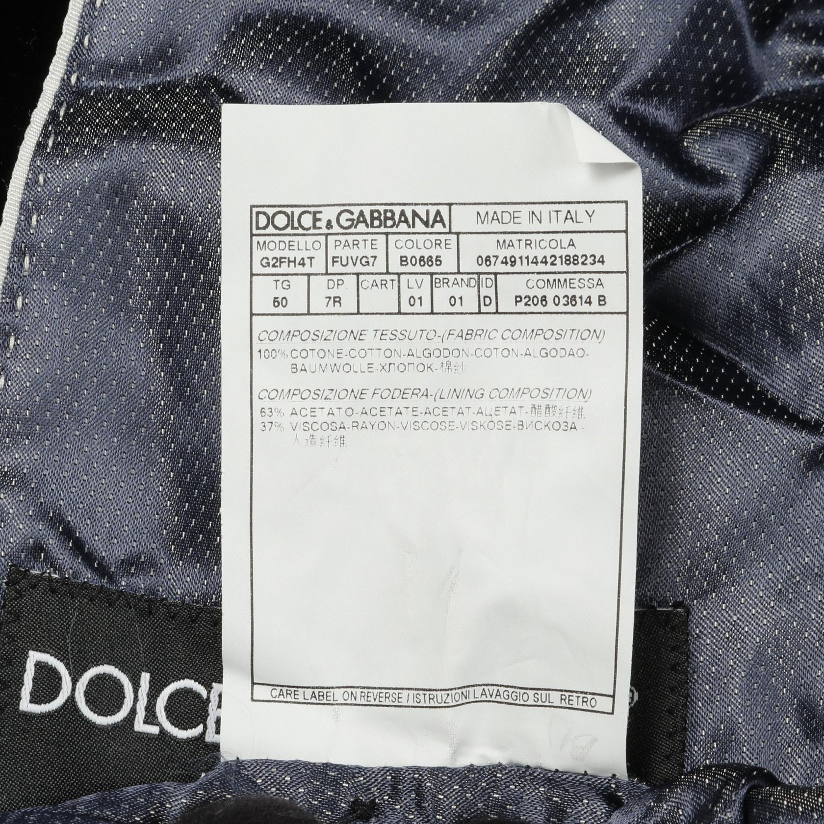 ドルチェ & ガッバーナ ベロア コットン テーラード ジャケット