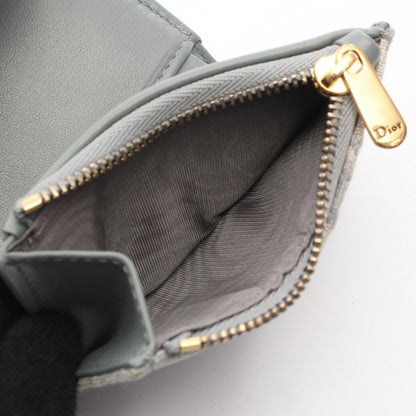 クリスチャン ディオール サドル オブリーク キャンバス レザー 三つ折り財布