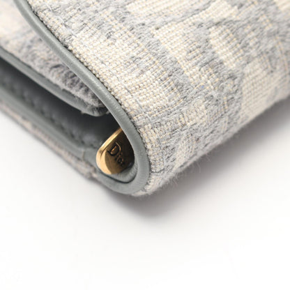 クリスチャン ディオール サドル オブリーク キャンバス レザー 三つ折り財布