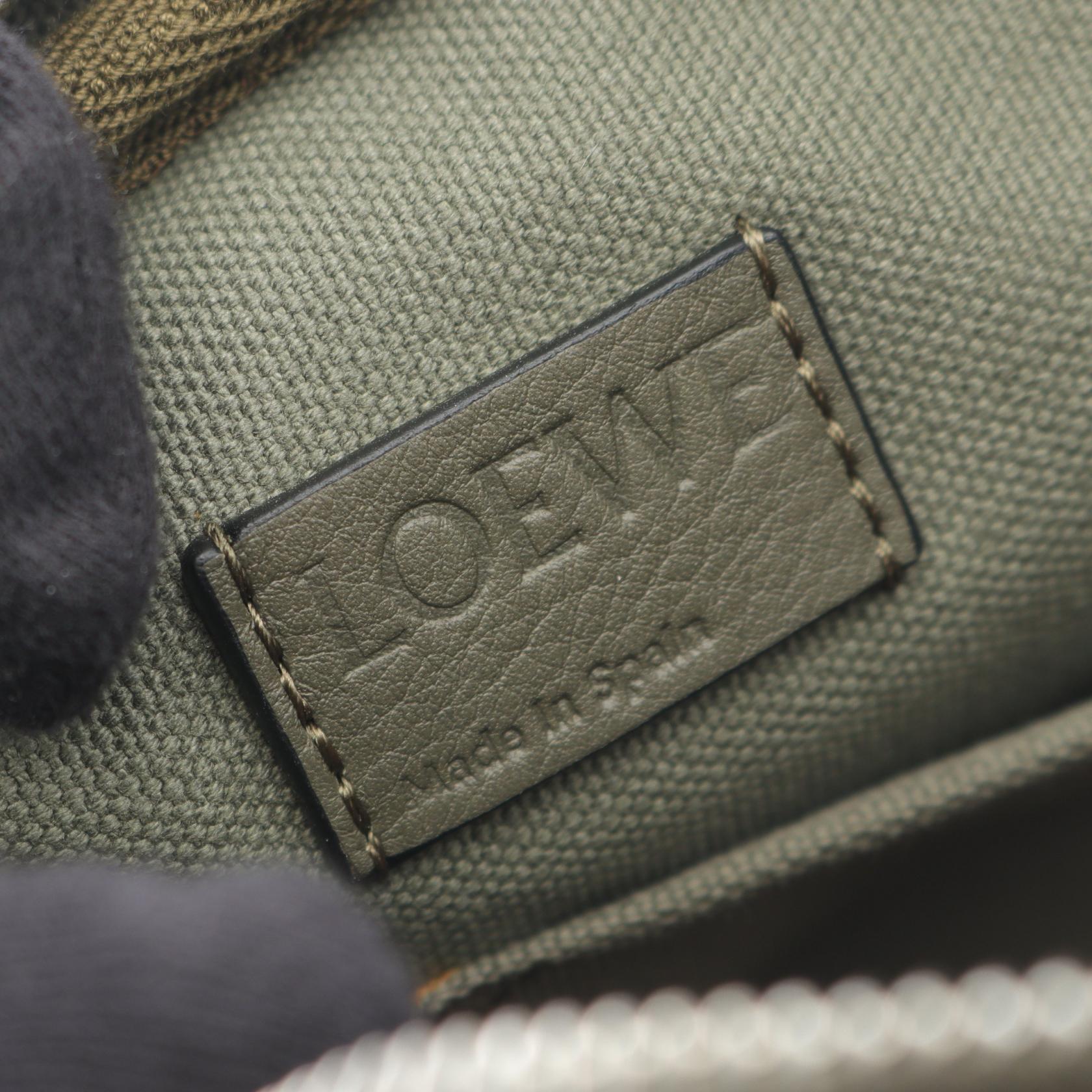 ロエベ MILITARY MESSENGER SIGNAT キャンバス レザー ショルダーバッグ