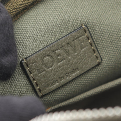 ロエベ MILITARY MESSENGER SIGNAT キャンバス レザー ショルダーバッグ