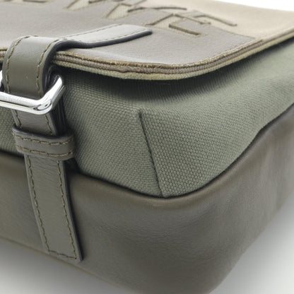 ロエベ MILITARY MESSENGER SIGNAT キャンバス レザー ショルダーバッグ