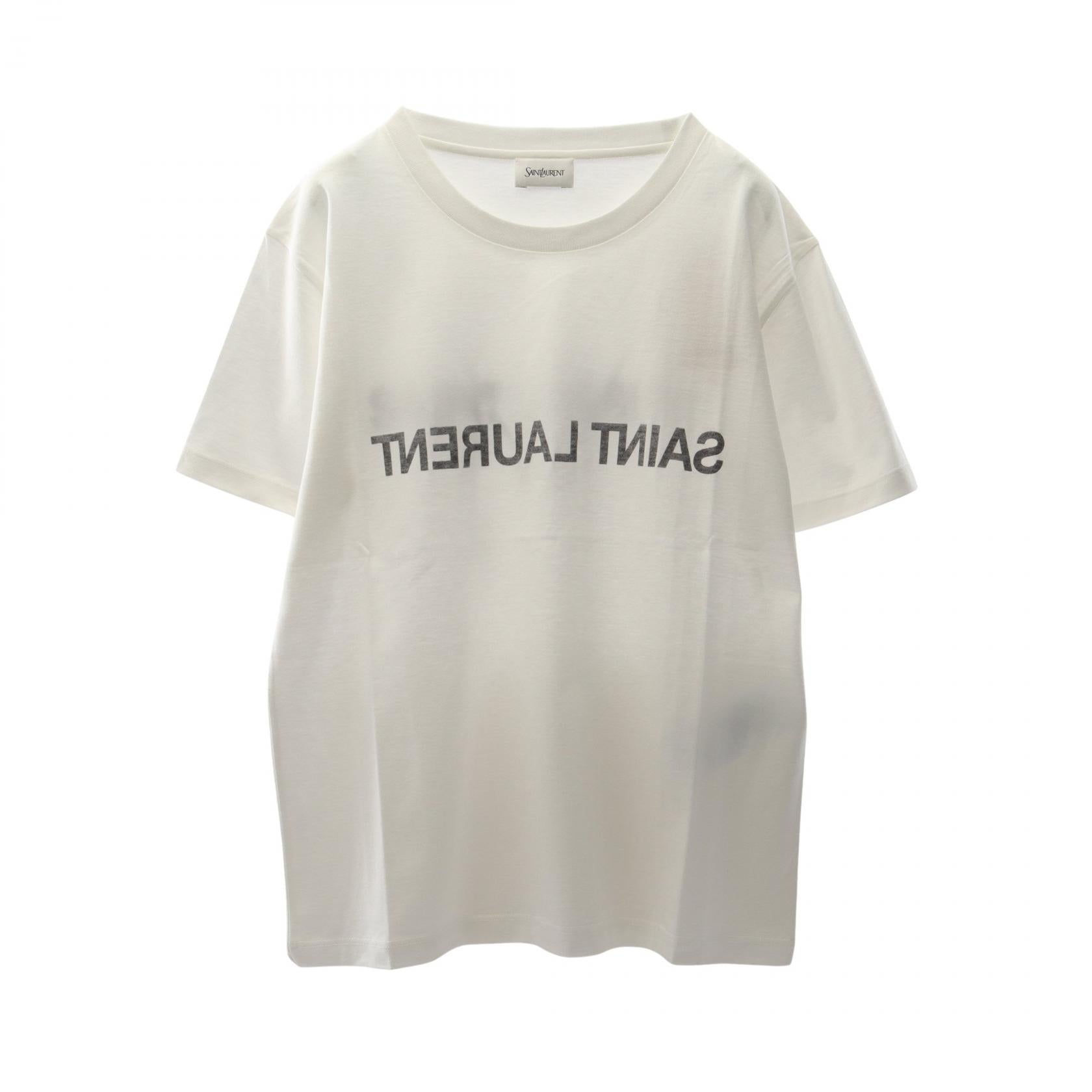 イヴサンローラン リバースロゴ コットン 半袖Tシャツ