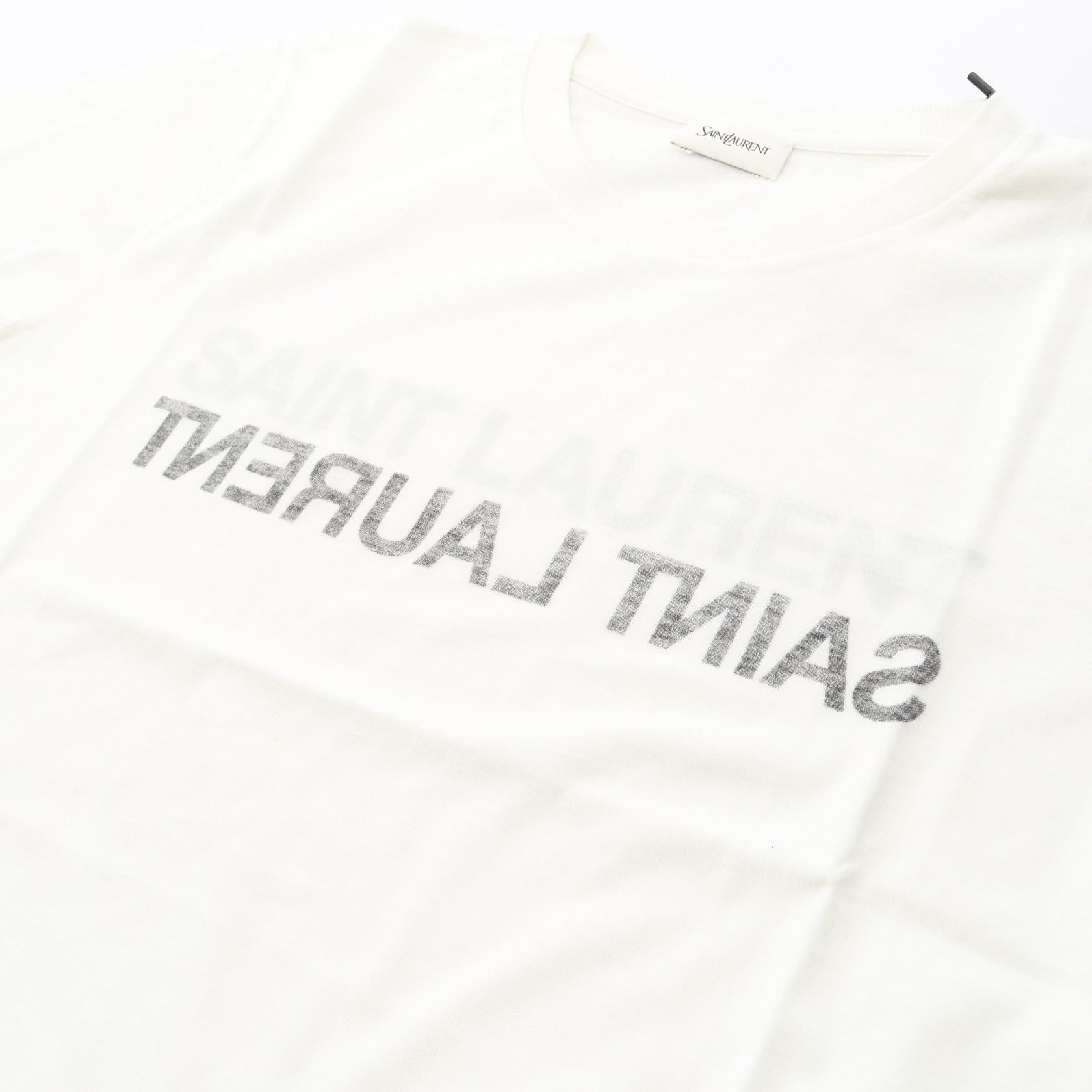 イヴサンローラン リバースロゴ コットン半袖Tシャツ