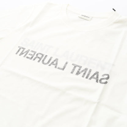 イヴサンローラン リバースロゴ コットン半袖Tシャツ