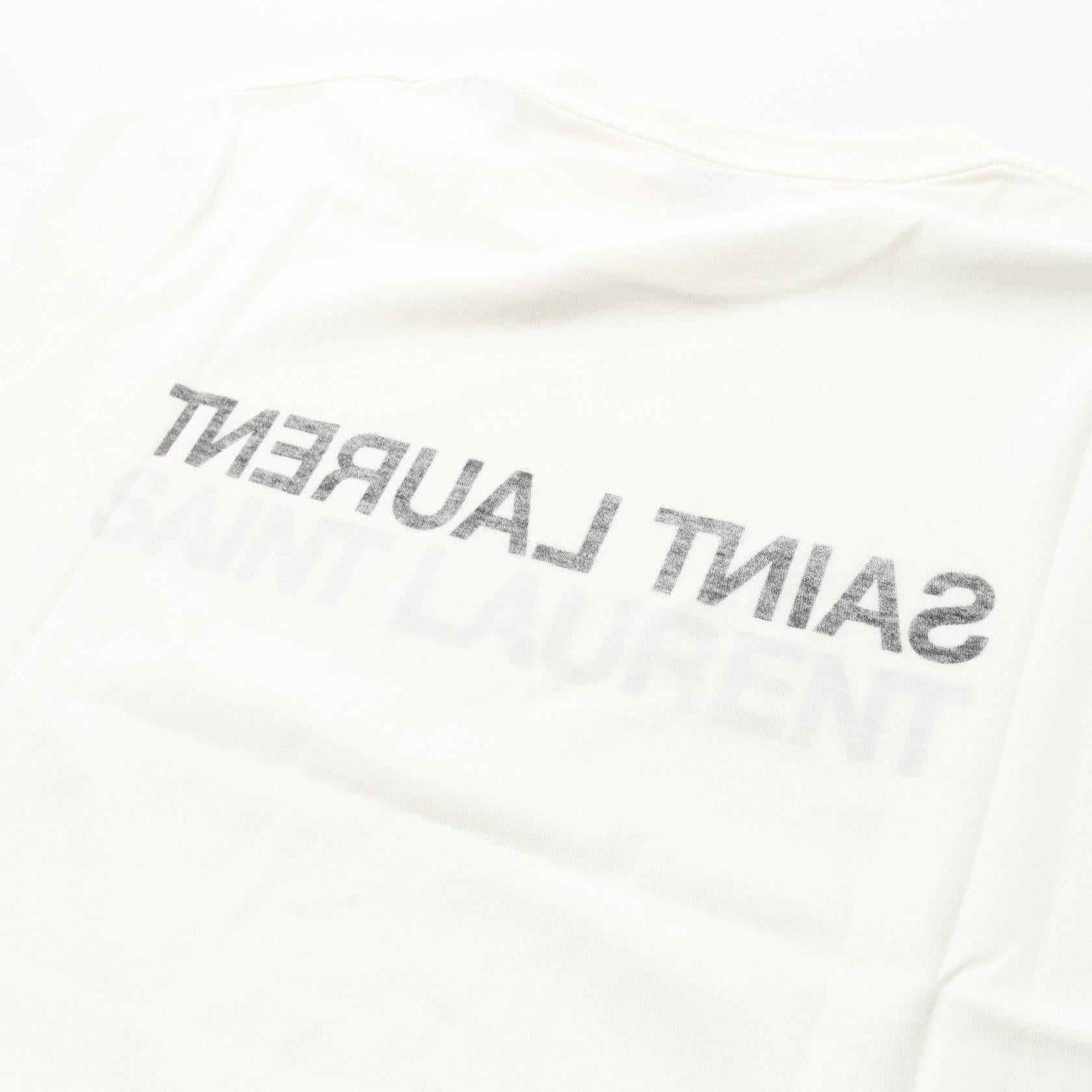 イヴサンローラン リバースロゴ コットン半袖Tシャツ