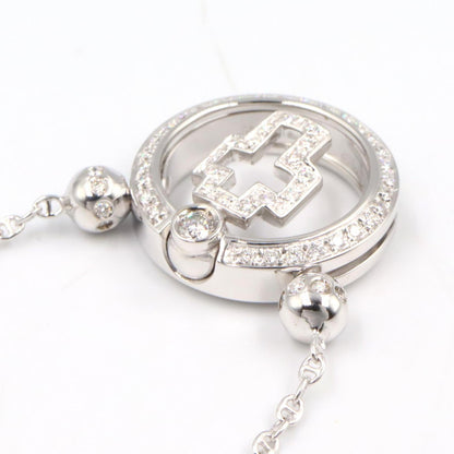 ミキモト バラカ クロス K18WG ダイヤモンド ネックレス