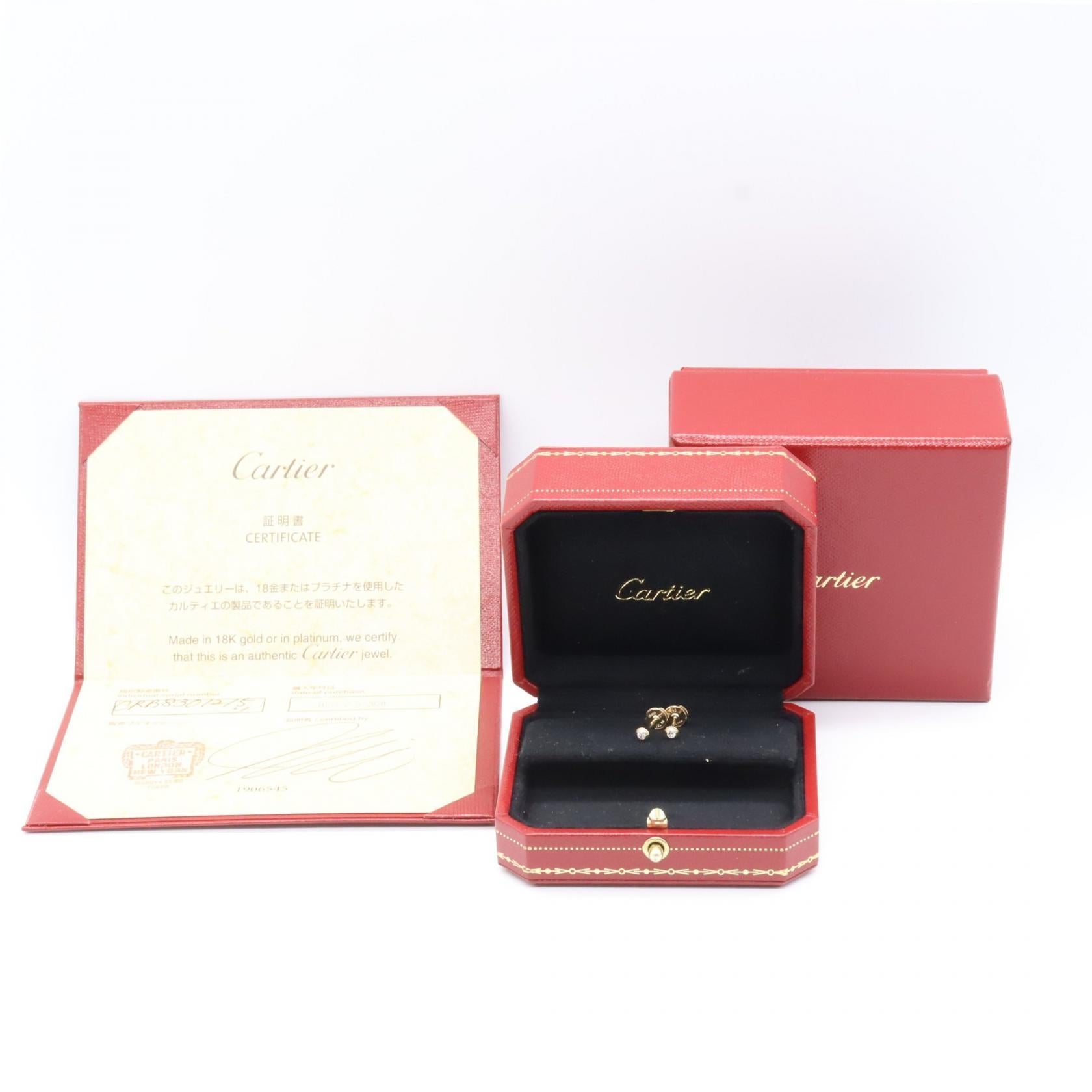 カルティエ ダムール Au750 ダイヤモンド ピアス
