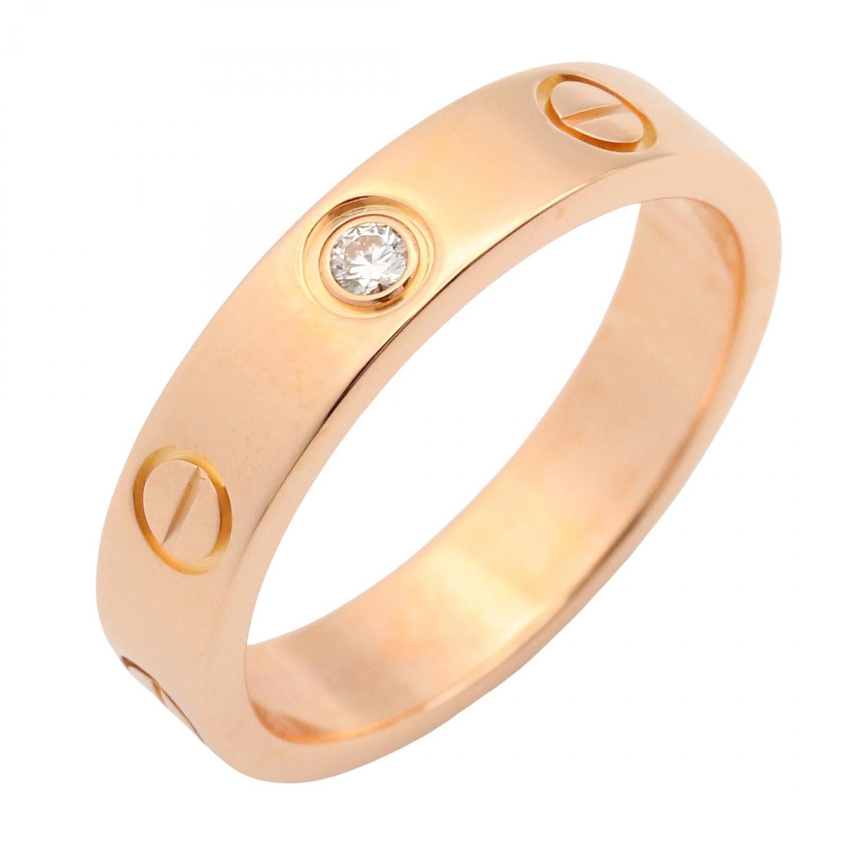カルティエ ミニラブリング Au750 ダイヤモンドリング 49号