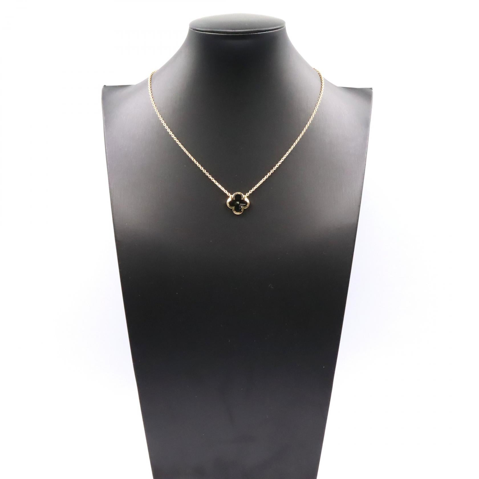 ヴァン クリーフ & アーペル ピュア アルハンブラ Au750 オニキス ネックレス