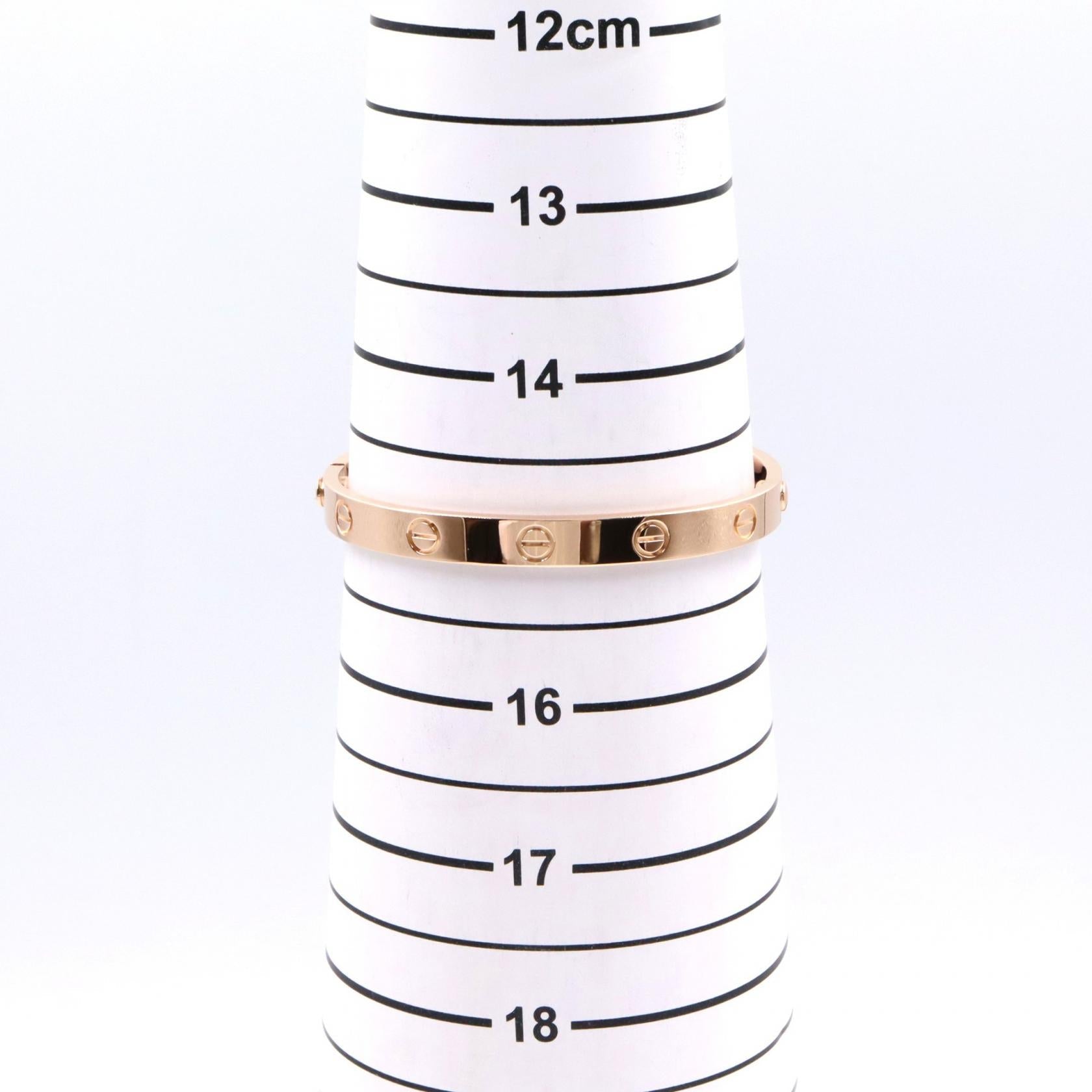 カルティエ ラブ ブレスレット Au750 ピンク ゴールド サイズ 16